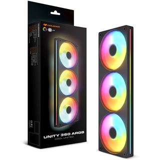 363,6x125x25mm Cougar Cougar Unity 360 ARGB, schwarz, 3x 120mm