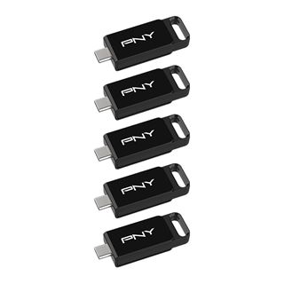 64GB PNY USB-Stick Elite USB 3.2 TYPE-C 5er-Pack retail