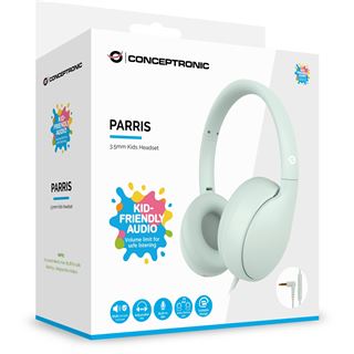 Conceptronic Kids Headset +Schalter 85dB 1.60m gn