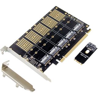 InLine Schnittstellenkarte, PCIe x16 zu 5x M.2 Key B SATA, inkl.