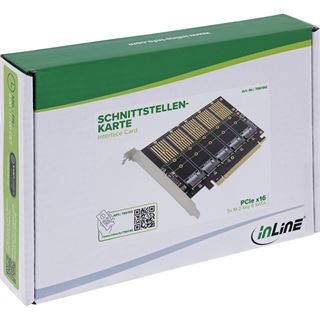 InLine Schnittstellenkarte, PCIe x16 zu 5x M.2 Key B SATA, inkl.