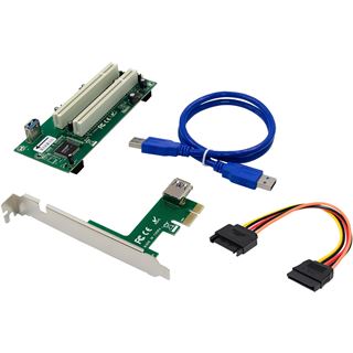InLine Schnittstellenkarte, PCIe x1 zu 2x PCI 32-Bit, inkl. 60 cm
