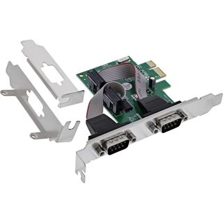 InLine PCIe 2-Port RS-232 Karte, 2x D-Sub 9 Stecker, inkl. Low-Profile