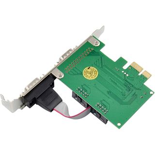 InLine PCIe 2-Port RS-232 Karte, 2x D-Sub 9 Stecker, inkl. Low-Profile