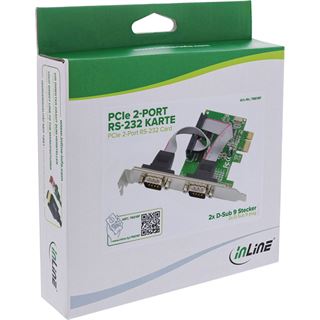 InLine PCIe 2-Port RS-232 Karte, 2x D-Sub 9 Stecker, inkl. Low-Profile