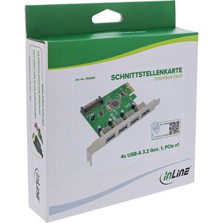 InLine Schnittstellenkarte, 4x USB-A 3.2 Gen. 1, PCIe x1