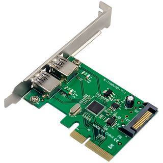InLine Schnittstellenkarte, 2x USB-A 3.2 Gen. 2 (10 Gb/s), PCIe x4,