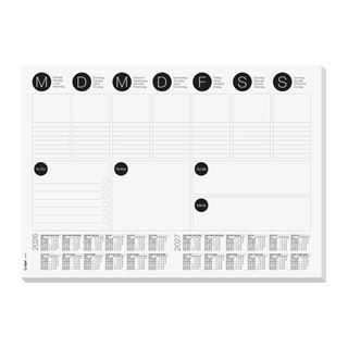 SIGEL Schreibtischunterlage WOCHENPLANER 2026/2027 schwarz/wei&szlig;