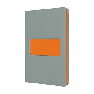 SIGEL Notizbuch Linescape DIN A5 kariert, hellgrau, neon-orange