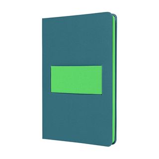 SIGEL Notizbuch Linescape DIN A5 kariert, mittelblau, neon-gr&uuml;n