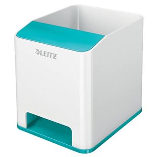 LEITZ Stiftehalter WOW Duo Colour perlwei&szlig;/eisblau Polystyrol 2
