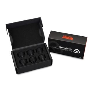 Thermal Grizzly DeltaMate Fitting - HT16 Black 6er-Pack