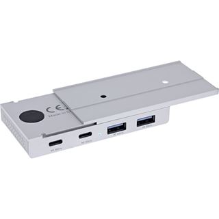 InLine 4-Port Magnetic USB Hub, 2x USB-C, 2x USB-A, 10Gb/s,