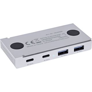 InLine 4-Port Magnetic USB Hub, 2x USB-C, 2x USB-A, 10Gb/s,