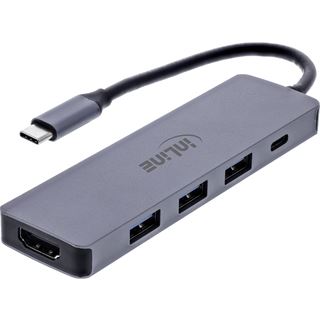 InLine Multifunktions-Hub, 3x USB-A 5 Gb/s, HDMI 4K/60 Hz, USB-C PD