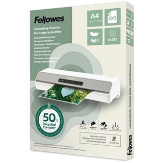 Fellowes Laminierfolien mit 50% recyceltem Anteil matt f&uuml;r A4