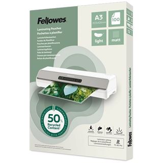 Fellowes Laminierfolien mit 50% recyceltem Anteil matt f&uuml;r A3