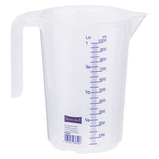 h&uuml;nersdorff Messbecher 1 Liter 2 Skalen transparent