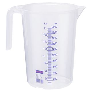 h&uuml;nersdorff Messbecher 2 Liter 2 Skalen transparent