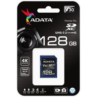 128GB ADATA Premier Pro SDXC (UHS-I U3, Class 10, V30)