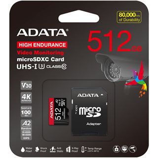 512GB ADATA High Endurance microSDXC (UHS-I U3, Class 10, V30, A2)