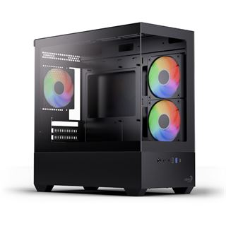Aerocool P300D-G-BK-v1 (schwarz, Tempered Glass x 2)