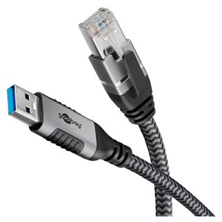 (&euro;5,30*/1m) 3.00m goobay Cat. 6 Adapterkabel FTP USB A Stecker