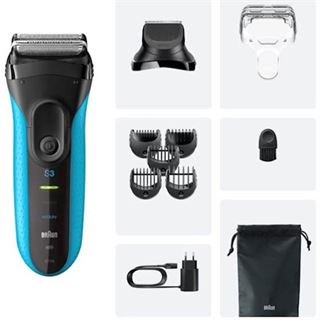 Braun Series 3 3010BT (schwarz/blau, Wet&Dry)