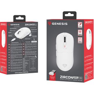 Genesis Gaming Maus ZIRCON 660 PRO kabellos wei&szlig;