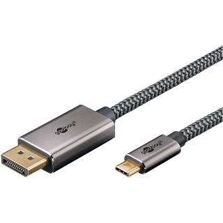 (&euro;6,95*/1m) 2.00m goobay Displayport 1.2 Verbindungskabel USB C