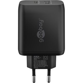 Goobay USB-C PD Dual-Schnellladeger&auml;t 45 Watt (schwarz, 1x