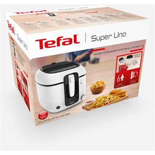 Tefal Fritteuse Super Uno FR3140 (wei&szlig;/schwarz, 1.800 Watt,