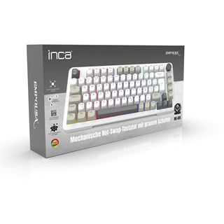 INCA Gaming Tastatur RGB/GraySwitch/USB-C/BT 2.00m wei?
