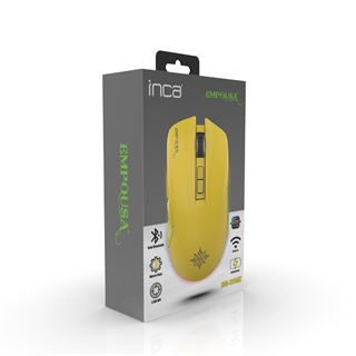 INCA Gaming Maus RGB/ 7200DPI/ 7Tasten/USB/BT 1.50m gelb