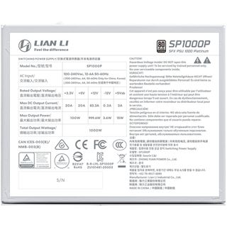 1000 Watt Lian Li SP Series Platinum 80 PLUS Platinum Netzteil, SFX,