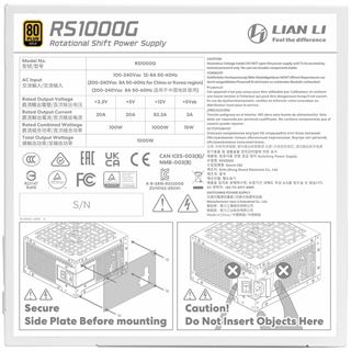1000 Watt Lian Li RS wei&szlig; Modular 80+ Gold
