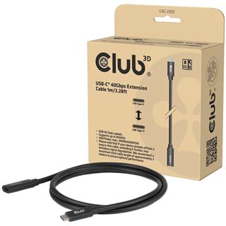 (&euro;22,90*/1m) 1.00m Club 3D USB4.0 Verl&auml;ngerungskabel USB C