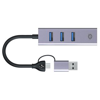 Conceptronic Adapter USB-C/-A3.0->GbE+3x-A3.0 5Gbs gr