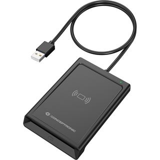 Conceptronic Dual-Interf. Smart-ID Kartenleser USB-A schwarz