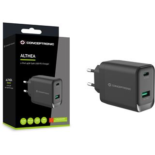 Conceptronic Ladeger&auml;t 2Port GaN USB-C/-A 45WPD3.0/PPS sw