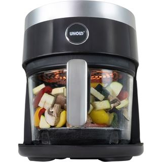 Unold Hei&szlig;luftfritteuse 58695 Glas (schwarz/transparent, 1.200