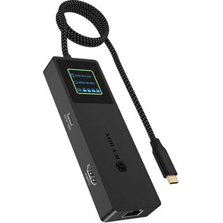 Icy Box IB-DK4038-LCD (anthrazit, mit LCD-Display)