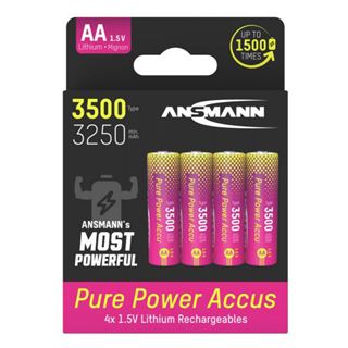 ANSMANN Akkus Pure Power Li-Ion Mignon AA 3.500 mAh, 4 St.