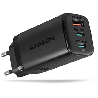 AXAGON ACU-DPQ65 Ladeger&auml;t, 2x USB-C, 1x USB-A, PD3.0/QC4+/PPS,