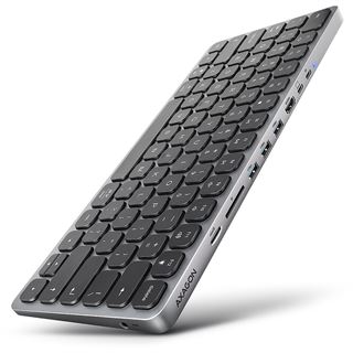 AXAGON HMC-KB keyboard USB-C 5Gbps with HUB, microSD/SD, 3x USB-A,