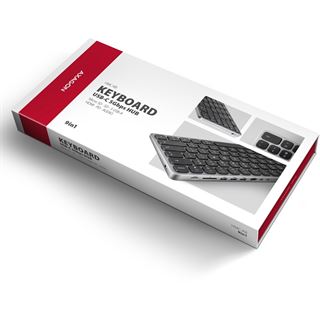 AXAGON HMC-KB keyboard USB-C 5Gbps with HUB, microSD/SD, 3x USB-A,