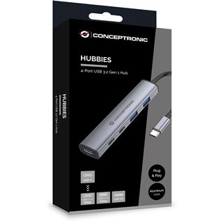 Conceptronic 4-1 Dock USB-C->2xUSB-C/2xUSB-A/100WPD gr