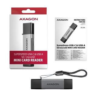AXAGON CRE-DAC External USB 3.2 Gen1 Type-C+Type-A 2-slot SD/microSD