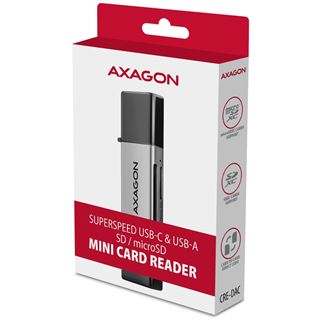 AXAGON CRE-DAC External USB 3.2 Gen1 Type-C+Type-A 2-slot SD/microSD