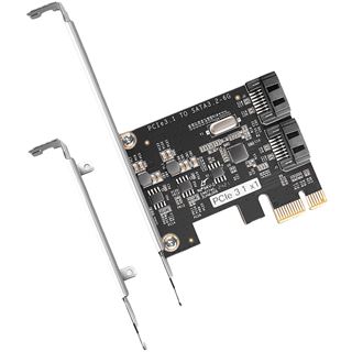 AXAGON PCES-SJ2 PCIe Controller 2x internal SATA 6G port, JMB582 + LP